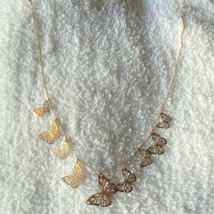 Gold plated butterfly necklace